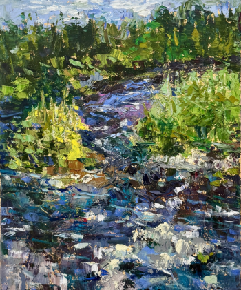 Linda Rowell Kelly - "Head Tide Dam, Alna" - oil on canvas. Courtesy of the venue