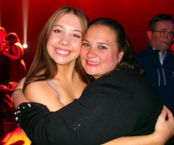 Sarah Harris and Emily Mirabile after Sarah’s award for student choreography at the "Elf, Jr." performance at the Junior Theater Festival earlier this year. Courtesy of Emily Mirabile