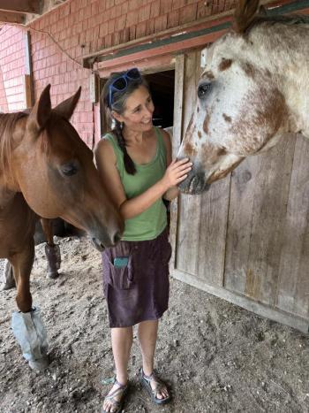 Amanda, with Fiona and Flash, residents at Darrowby. Courtesy photo