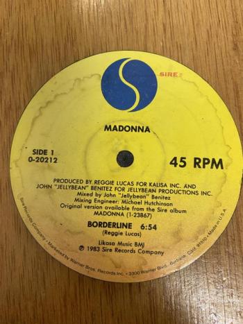 One of Jeff's hand-made coasters from an old scratched record. Courtesy of Allyson Goodwin