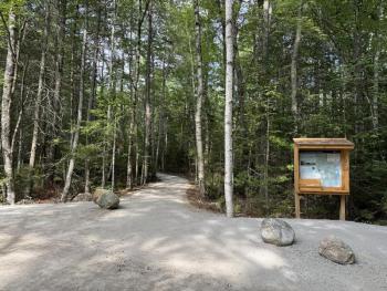 Designed to welcome visitors of all abilities, the new packed stone-dust trail at Keyes Woods Preserve offers a gently graded loop through the woods. Courtesy of Coastal Rivers