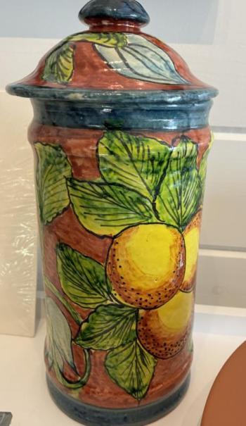 Hand-painted jar by Diana Kerr.