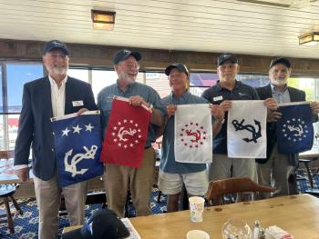 The DEYC 2026-2027 Bridge: From left, P/C Bob Ewing, V/C Terry Traver, R/C Scott Warren, F/C Jeff Banger, Commodore Steve Marin. Courtesy photo 