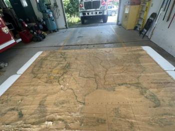 A map from 1912 depicting the United States, that for many decades hung in the classroom of the school. Mark Sullivan photo