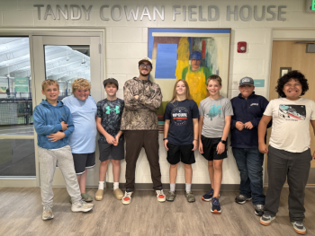 Some of the Y’s teens with Youth Programs Coordinator, Adam Taylor, on one of the first days back after school started. Courtesy of Adam Taylor