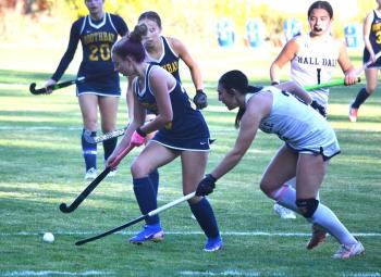 Emma Doucette looks to score in the second half of Thursday's game. KEVIN BURNHAM/Boothbay Register