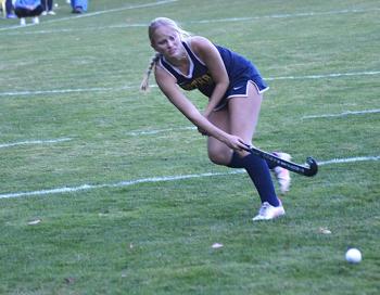 Defender Arabella Hodgdon shoots during the second half of Thursday's game. KEVIN BURNHAM/Boothbay Register