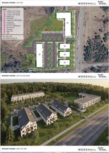 Woodhull and AKLA's conceptual design for a development at 257 Bath Road, Wiscasset. Courtesy of Woodhull