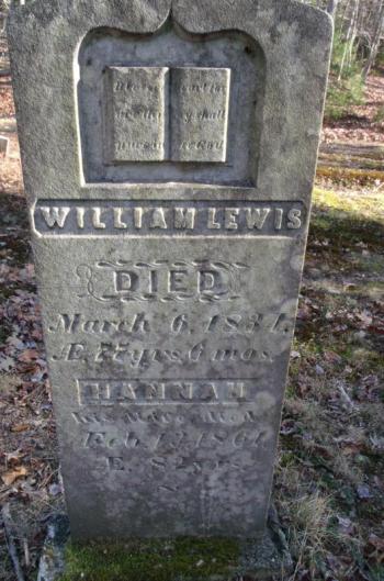 William Lewis headstone in Clam Avenue cemetery. Sara Fahnley photo