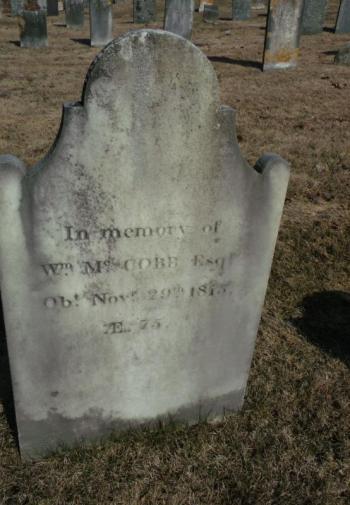 William McCobb headstone in Kenniston Cemetery. Sara Fahnley photo