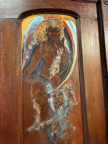 Panel three of "Divine Mother" by Georjean Machulis.