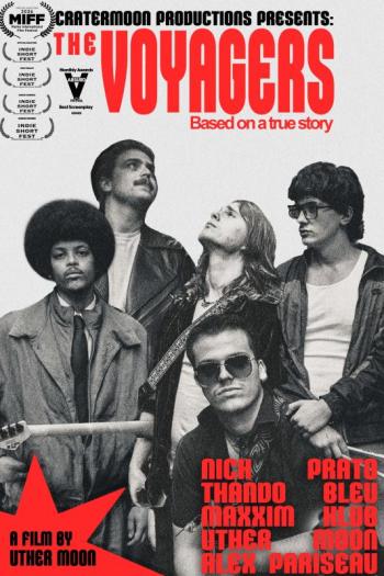 Promo poster featuring the musicians portraying The Voyagers in the proof of concept short film of the same name. Courtesy of Uther Moon