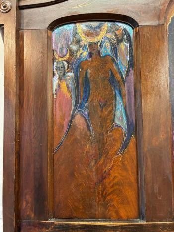 Panel one of "Divine Mother" by Georjean Machulis.