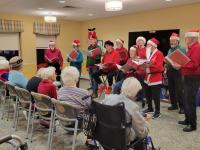 The N'oreasters Barbershop singers are spreading Christmas cheer through song. Courtesy of Kathy Robatille