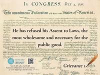 Image of grievance 1 from the Declaration of Independence