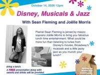 A colorful poster with pictures of pianist Sean Fleming and mezzo soprano Joelle Morris. Text is transcribed in the body of the post.