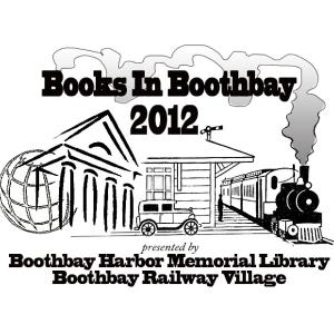 The Boothbay Harbor Memorial Library’s logo (designed by Jim Taliana) is combined with the Boothbay Railway Village logo for Books in Boothbay promotion.