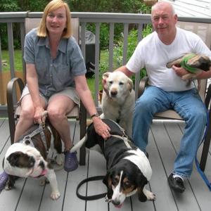 Marcia Potter and Fred Winterberg along with Summerfest Dog Parade contestants Hilda, Mizzie, Parker and Phoebe get ready for the big day on Saturday, July 28. Marcia Potter and Fred Winterberg along with Summerfest Dog Parade contestants Hilda, Mizzie, Parker and Phoebe get ready for the big day on Saturday, July 28.