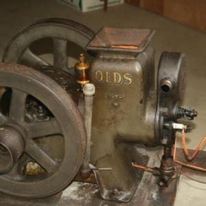 This 1917 Olds four-stroke 1.5 horsepower engine was locked away in a farm shed for more than 80 years. Watch it run in the video below. JOHN MAGUIRE/Wiscasset Newspaper