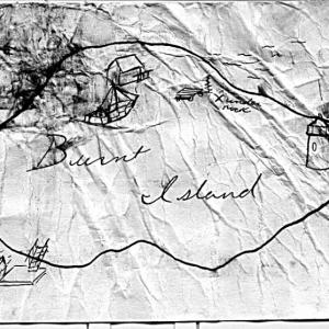 The map that led the Grogan children to buried treasure on Brunt Island