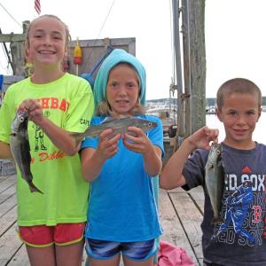 Sydney, Courtney and Drew Meader hold their winning pollock. Courtesy of Steve Rubicam Sydney, Courtney and Drew Meader hold their winning pollock. Courtesy of Steve Rubicam