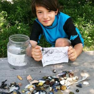Liam Grogan, 11, with his Burnt Island treasures. Courtesy of Jill Grogan Liam Grogan, 11, with his Burnt Island treasures. Courtesy of Jill Grogan