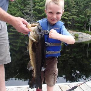 Danny Gray, 5, with a 26-inch bass. Courtesy of Terry Gray