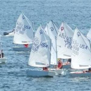 Optimist Championship fleets sailed in the area between Spruce Point, Squirrel Island and Burnt Island. JOHN EDWARDS/Boothbay Register Fleets sailed in the area between Spruce Point, Squirrel Island and Burnt Island. JOHN EDWARDS/Boothbay Register