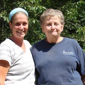Sea-Vu Farm's trainer, Katie Yereance, left, with the farm's owner, Dawn Murphy. SUSAN JOHNS/Wiscasset Newspaper 