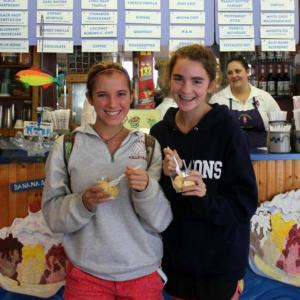 Zoë, left, and Christie Gillies try another flavor of ice cream at the Ice Cream Factory in Boothbay Harbor. Zoë, left, and Christie Gillies try another flavor of ice cream at the Ice Cream Factory in Boothbay Harbor.