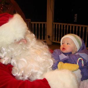 8 month old Pauline and Santa meet for the first time. LISA KRISTOFF/Boothbay Register