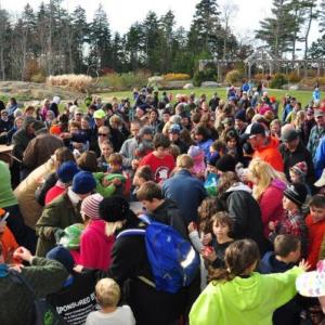 During Coastal Maine Botanical Gardens' November 17 Frozen Turkey Hunt, winners will receive their prizes of turkeys and other foods for the Thanksgiving table. One lucky winner will receive 150 gallons of fuel oil from Dead River Company; another will receive a cord of wood. Courtesy of William Cullina 