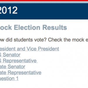 Students voted online via Barbara Greenstone's website, which also features candidate information and election resources.