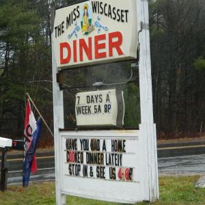 The Miss Wiscasset Diner is open once again for business with a new manager, a new menu and new hours. Below: Kitchen Manager Brad Alexander takes a break from his duties to talk with customers November 13. CHARLOTTE BOYNTON/Wiscasset Newspaper The Miss Wiscasset Diner is open once again for business with a new manager, a new menu and new hours. CHARLOTTE BOYNTON/Wiscasset Diner