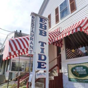 Ebb Tide Restaurant is at 43 Commercial St., across the street from Ed Brown's Wharfside Gallery. Below: Senior cook Tamara Peters, who has worked in the Ebb Tide kitchen for 33 years, and server Trish McGlauflin, who loves every dessert at Ebb Tide. KATRINA CLARK/Boothbay Register Ebb Tide Restaurant is at 43 Commercial St., across the street from Ed Brown's Wharfside Gallery. KATRINA CLARK/Boothbay Register