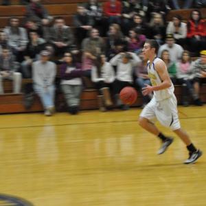 Anthony DiMauro was a blur to the Mustangs. BEN BULKELEY/Boothbay Register