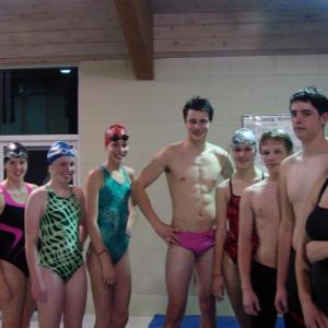 Wiscasset High School swim team members are, from left, Amanda Marcus, Alyssa Urquhart, Maeve Carlson, Julia West, Matt Mills, Sarah Hanley, Sam Storer, Kyle Viele, Jade Wood and, not pictured, Ryan Hanley. SUSAN JOHNS/Wiscasset Newspaper