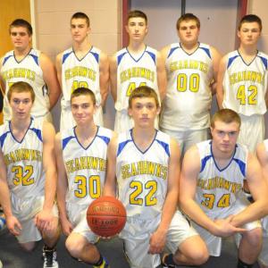 The team is front row, from left, Stephen Barter, Anthony DiMauro, John Hepburn, Andrew Hallinan, Kameron Markee and Aaron Dickinson. Back row, from left, Myron Hahn, Captain Lincoln Simmons, Evan Hepburn, Joseph DiMauro, Shawn Simmons, Brad Drummond and Nick Kilgus. BEN BULKELEY/Boothbay Register