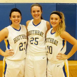 Allison Crocker, Alex Clarke, and Sarah Caron make up Boothbay's core leadership. RYAN LEIGHTON/Boothbay Register