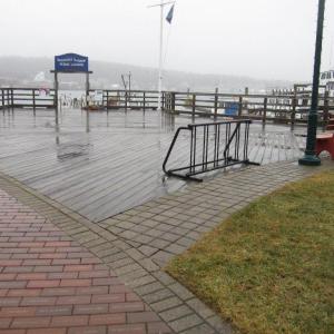 Whale Park off Commercial Street in Boothbay Harbor is the site of a proposed park bench to celebrate the life of Jim Taliana, who was known throughout town for his love for art and community service. A bicycle rack marks the spot where the stone bench is to be placed. Courtesy Barbara Eldred
