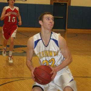 Anthony DiMauro, senior point guard for the Boothbay Region Seahawks. KEVIN BURNHAM/Boothbay Register Anthony DiMauro, senior point guard for the Boothbay Region Seahawks. KEVIN BURNHAM/Boothbay Register
