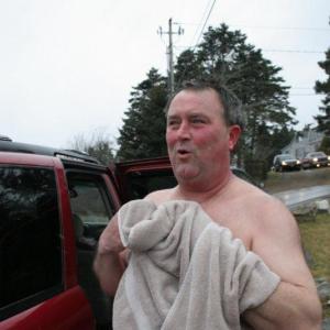 Hugh Thompson catches his breath after participating in the 2012 Leprechaun Leap. SUE MELLO/Boothbay Register Hugh Thompson catches his breath after participating in the 2012 Leprechaun Leap. SUE MELLO/Boothbay Register