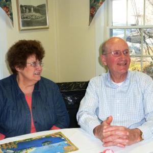 Louise and Mark Keegan discuss how enjoyable it was to see so many young people participating in the festival this year. KATRINA CLARK/Boothbay Register