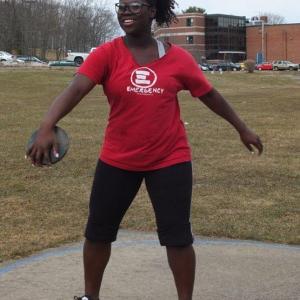 Jessie Vander, a discus veteran, prepares to throw. RYAN LEIGHTON/Boothbay Register