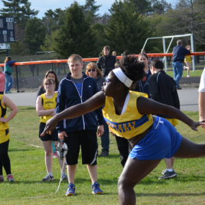 Jessie Vander throws the shot put at the Brunswick High School campus. Vander also broke the senior record throwing discus (109 feet, 10 inches) on May 2. Below: BRHS freshman Hannah Morley set a new school record (12 minutes, 41 seconds) in the 3200 meter race. Courtesy of Aquilino Alamo Jessie Vander throws the shot put at the Brunswick High School campus. Vander also broke the senior record throwing discus (109 feet, 10 inches) on May 2. Courtesy of Aquilino Alamo