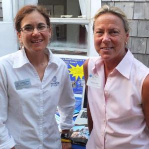Project Rozalia founder Capt. Rachael Miller left, and Pauline Dion, director of the Boothbay Sea and Science Center at the reception welcoming the "American Promise" to the Boothbay region on June 24. RYAN LEIGHTON/Boothbay Register Project Rozalia founder Capt. Rachael Miller left, and Pauline Dion, director of the Boothbay Sea and Science Center at the reception welcoming the "American Promise" to the Boothbay region on June 24. RYAN LEIGHTON/Boothbay Register