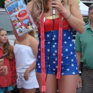 Below: Arsenault as her alter ego during one of Wannawaf's annual Eat-Your-Heart-Out-For-Charity events in Boothbay Harbor. LISA KRISTOFF/Boothbay Register