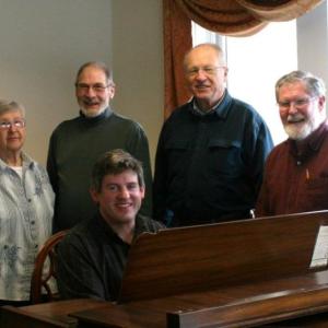 The barbershop ensemble, Mixed Chords. From left are Carolyn Gray, Dick Miller, Cotton Damon, Charlie Kettell and Musical Director Sean Fleming at the piano. Not pictured is John O'Connor Courtesy of Carol Teel