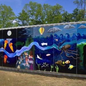 This mural done by Lincoln Academy art students now decorates a maintenance pod at Sheepscot Harbour Village & Resort in Edgecomb. Courtesy of Kathlene Long This mural done by Lincoln Academy art students now decorates a maintenance pod at Sheepscot Harbour Village & Resort in Edgecomb. Courtesy of Kathlene Long