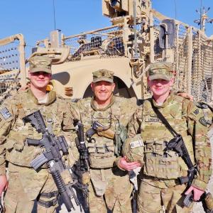 Boothbay soldiers in Afghanistan, from left, Pvt. Nicholas Greenleaf, Sgt. 1st Class Ken Solorzano and Pvt. Mason Leighton.